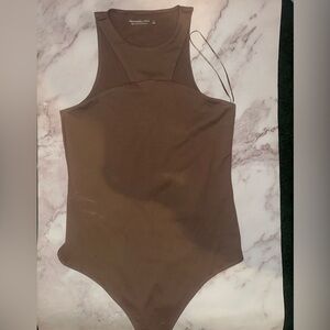Abercrombie Brown Sleeveless Bodysuit Large